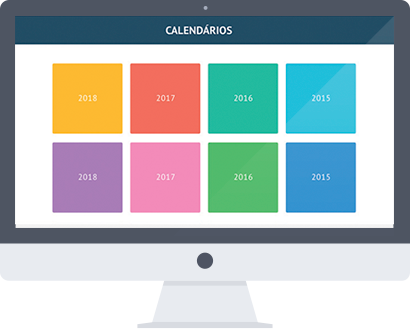 Computador Exibindo Ferramenta de calendário Pedagógico